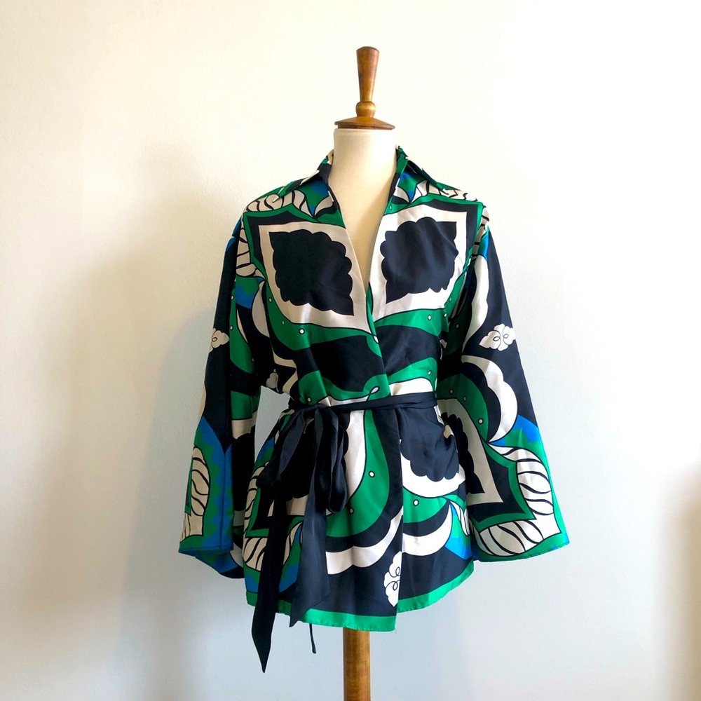Zara Printed Blouse with Bow